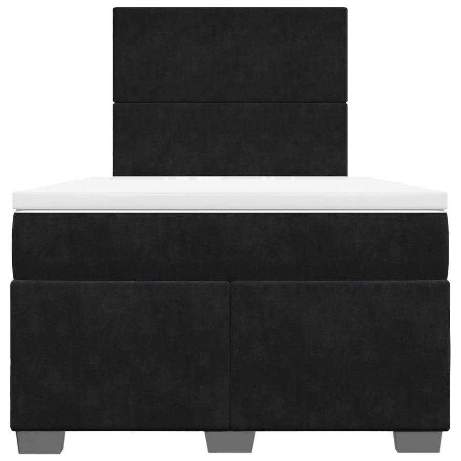 Boxspring met matras fluweel zwart 120x200 cm