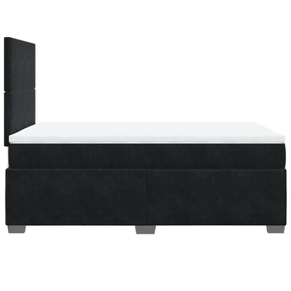 Boxspring met matras fluweel zwart 120x200 cm