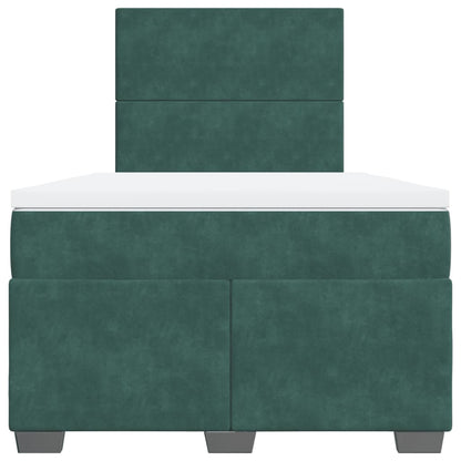 Boxspring met matras fluweel donkergroen 120x200 cm