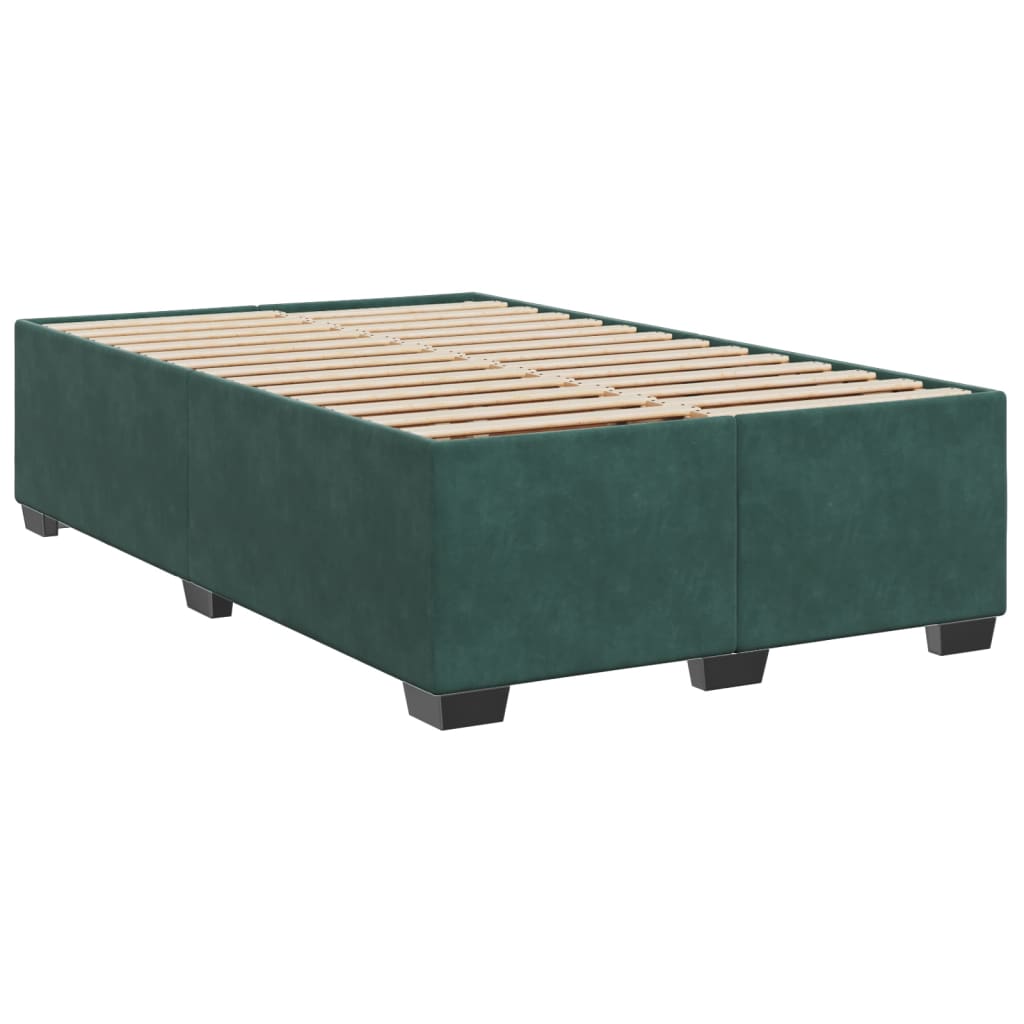 Boxspring met matras fluweel donkergroen 120x200 cm