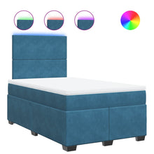 Boxspring met matras fluweel blauw 120x200 cm