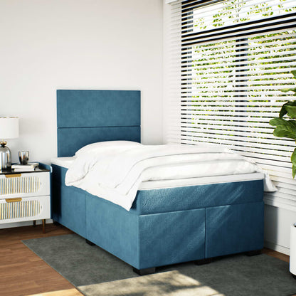 Boxspring met matras fluweel blauw 120x200 cm