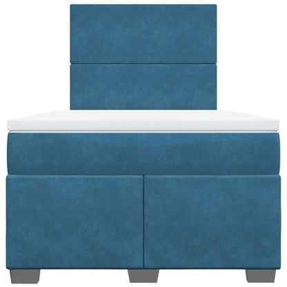 Boxspring met matras fluweel blauw 120x200 cm