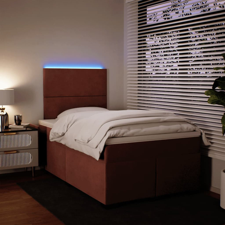 Boxspring met matras fluweel roze 120x200 cm