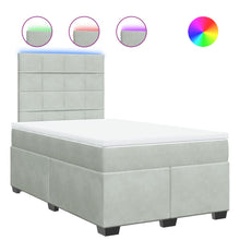 Boxspring met matras fluweel lichtgrijs 120x200 cm