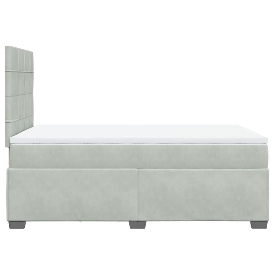 Boxspring met matras fluweel lichtgrijs 120x200 cm