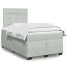 Boxspring met matras fluweel lichtgrijs 120x200 cm