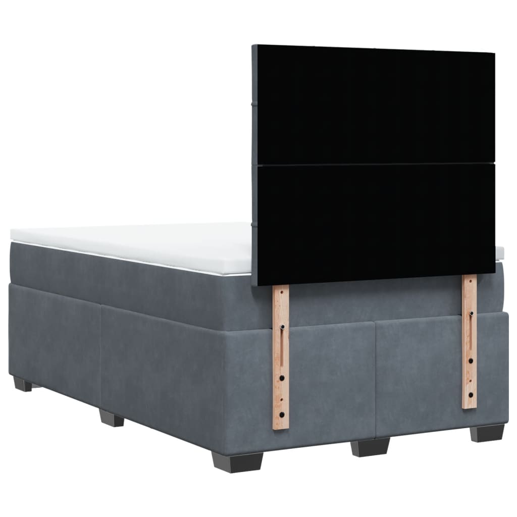 Boxspring met matras fluweel donkergrijs 120x200 cm