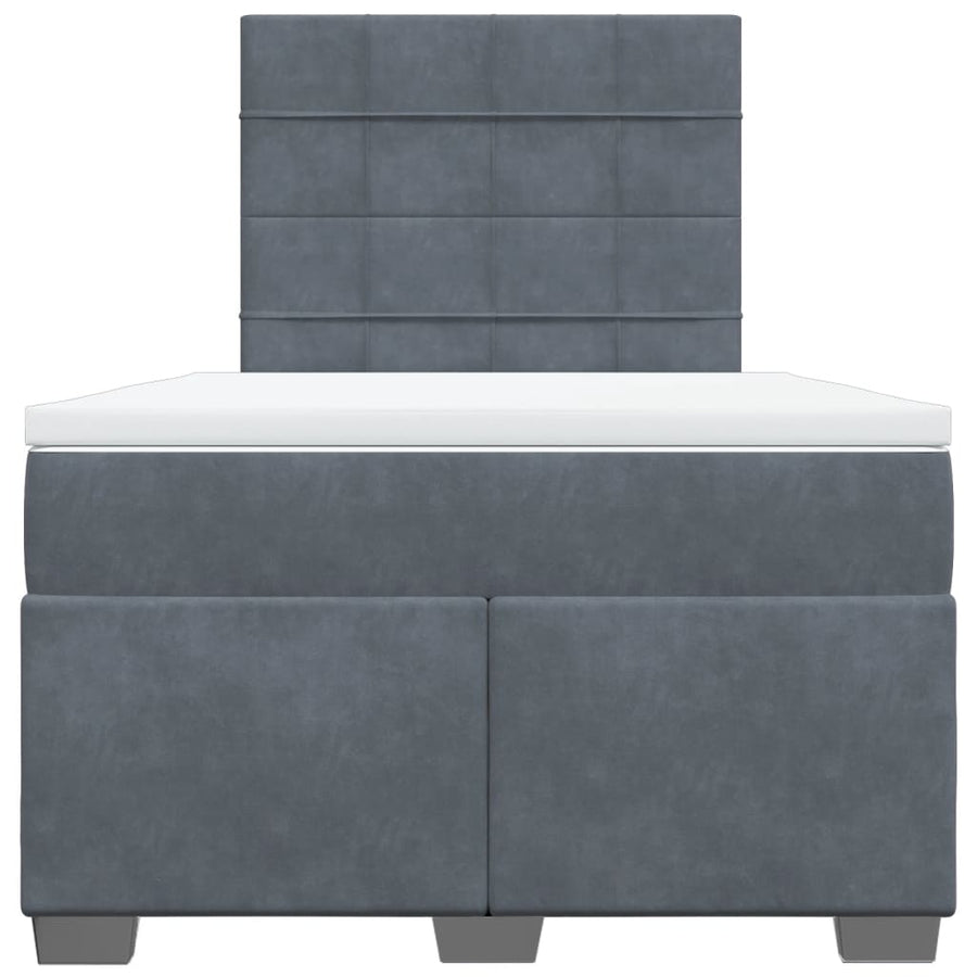 Boxspring met matras fluweel donkergrijs 120x200 cm