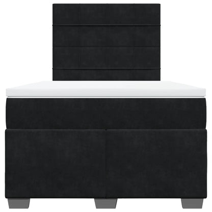 Boxspring met matras fluweel zwart 120x200 cm