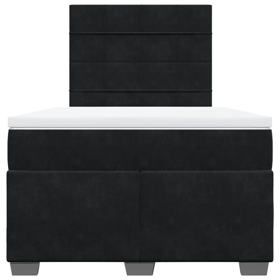 Boxspring met matras fluweel zwart 120x200 cm