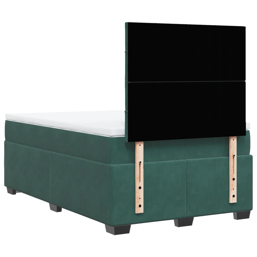 Boxspring met matras fluweel donkergroen 120x200 cm