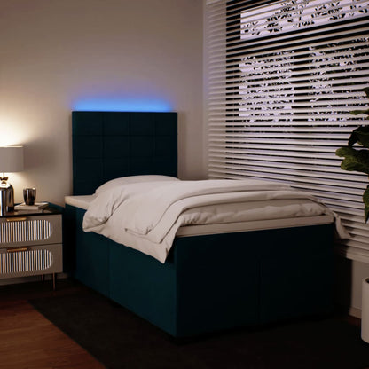 Boxspring met matras fluweel blauw 120x200 cm