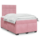 Boxspring 120x200 cm fluweel roze met matras