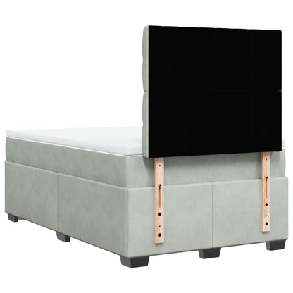 Boxspring met matras fluweel lichtgrijs 120x200 cm
