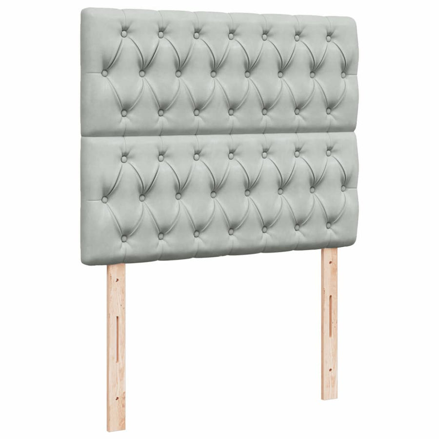 Boxspring met matras fluweel lichtgrijs 120x200 cm