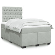 Boxspring met matras 120x200 cm lichtgrijs fluweel