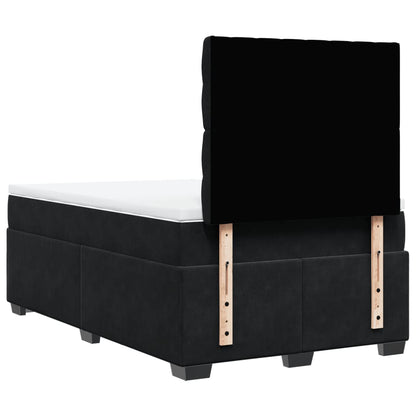 Boxspring met matras fluweel zwart 120x200 cm