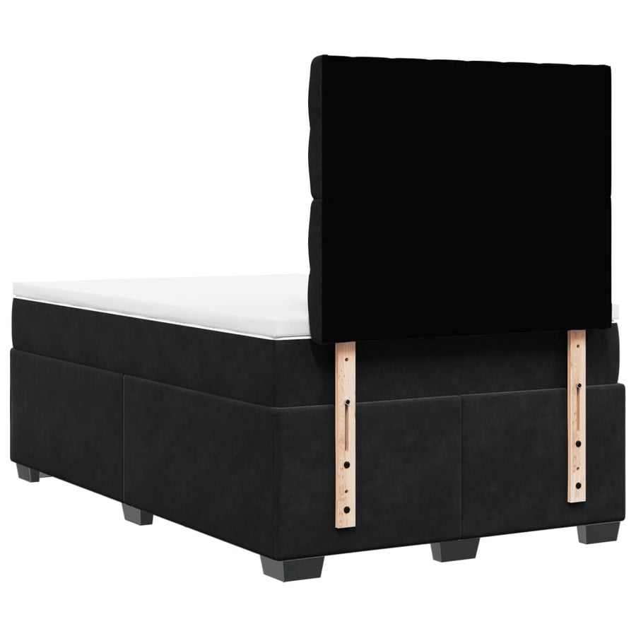 Boxspring met matras fluweel zwart 120x200 cm