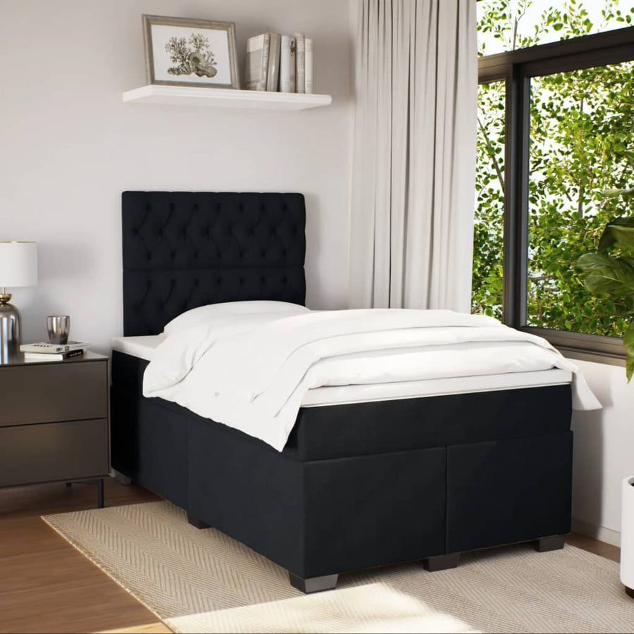 Boxspring met matras fluweel zwart 120x200 cm