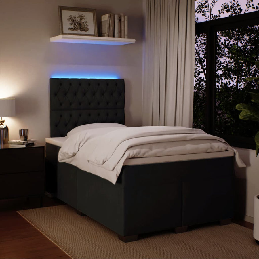 Boxspring met matras fluweel zwart 120x200 cm