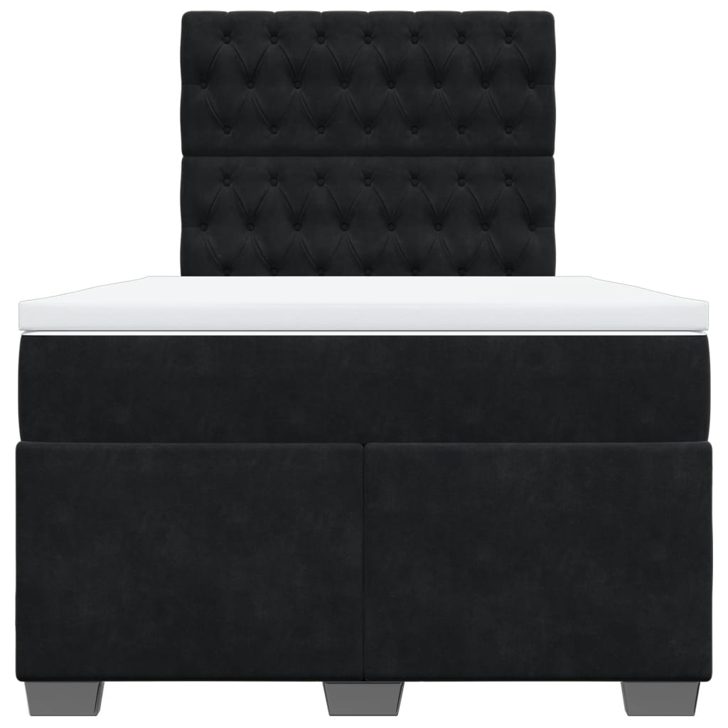 Boxspring met matras fluweel zwart 120x200 cm