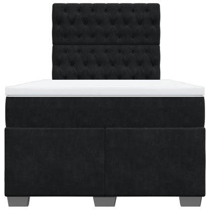 Boxspring met matras fluweel zwart 120x200 cm