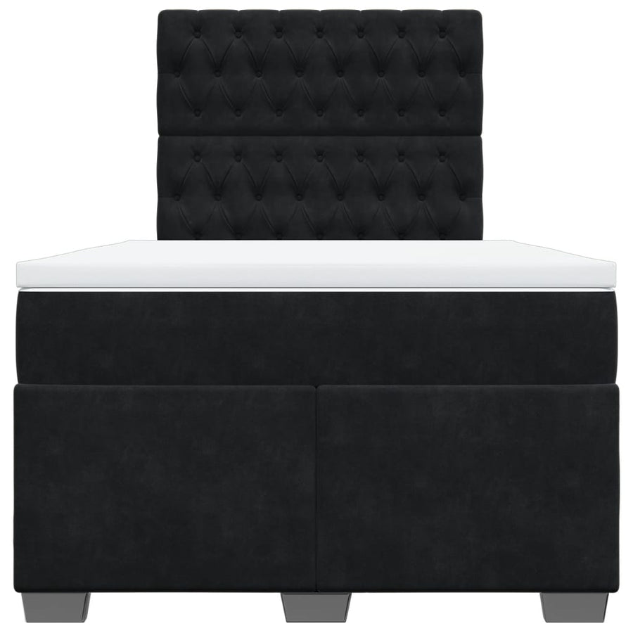 Boxspring met matras fluweel zwart 120x200 cm