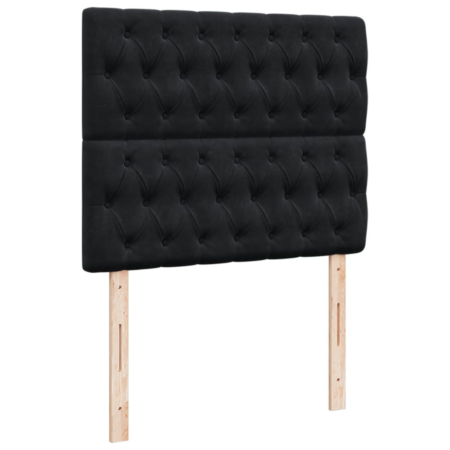 Boxspring met matras fluweel zwart 120x200 cm
