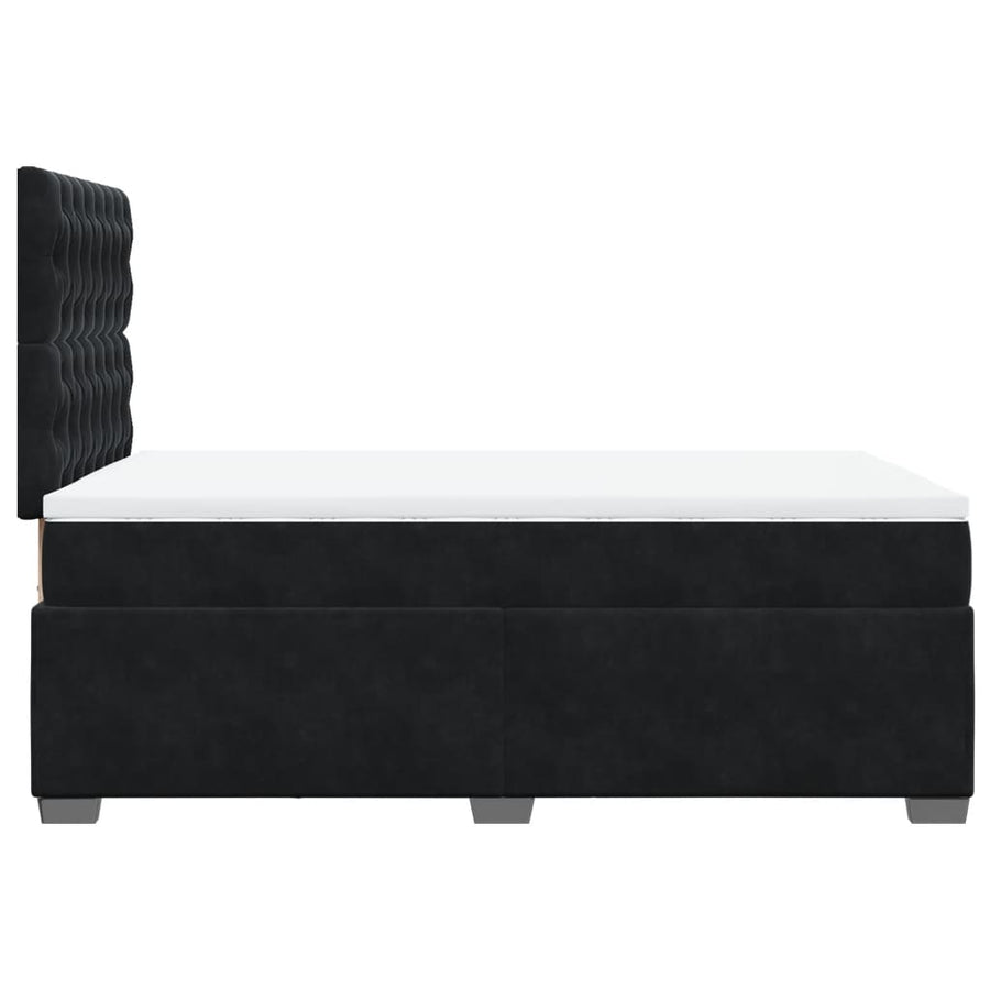 Boxspring met matras fluweel zwart 120x200 cm
