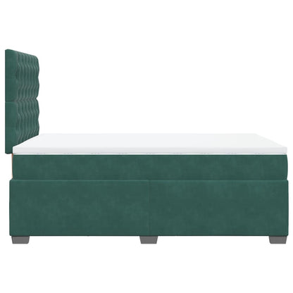Boxspring met matras fluweel donkergroen 120x200 cm