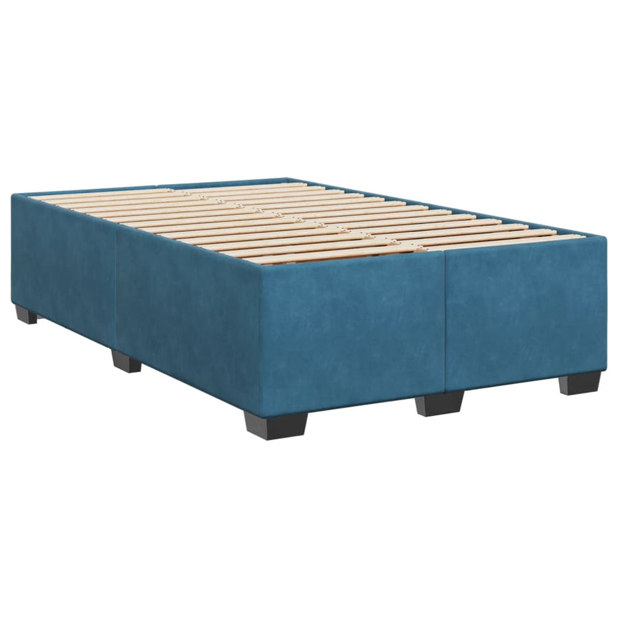 Boxspring met matras fluweel blauw 120x200 cm