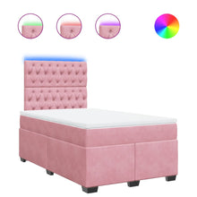 Boxspring met matras fluweel roze 120x200 cm