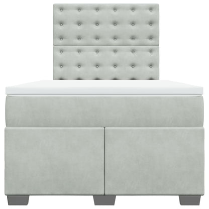 Boxspring met matras fluweel lichtgrijs 120x200 cm