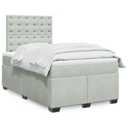 Boxspring 120x200 cm fluweel lichtgrijs met matras