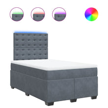 Boxspring met matras fluweel donkergrijs 120x200 cm