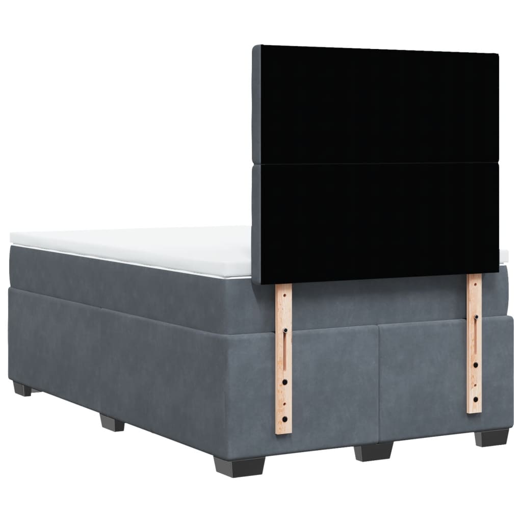 Boxspring met matras fluweel donkergrijs 120x200 cm