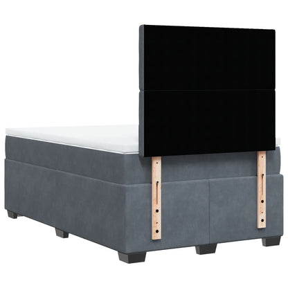 Boxspring met matras fluweel donkergrijs 120x200 cm