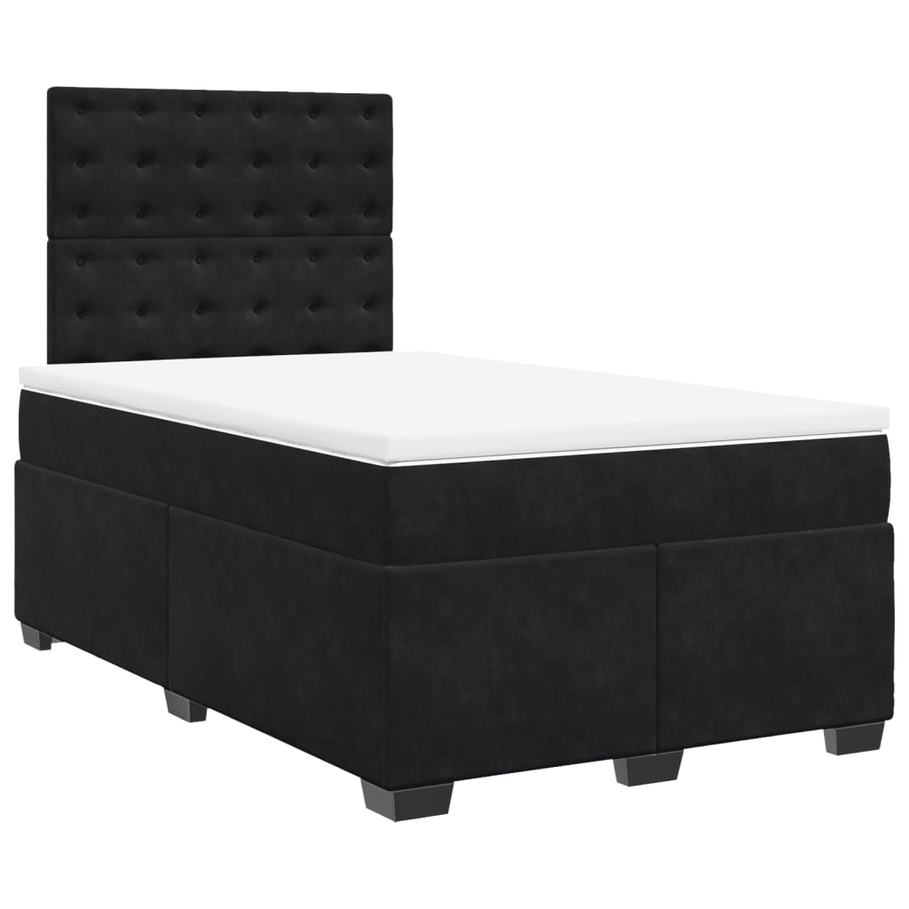 Boxspring met matras fluweel zwart 120x200 cm