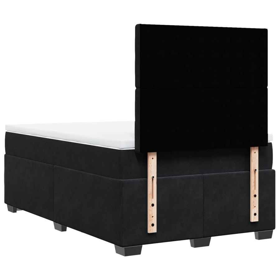 Boxspring met matras fluweel zwart 120x200 cm