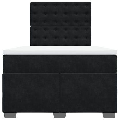 Boxspring met matras fluweel zwart 120x200 cm