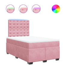 Boxspring met matras fluweel roze 120x200 cm