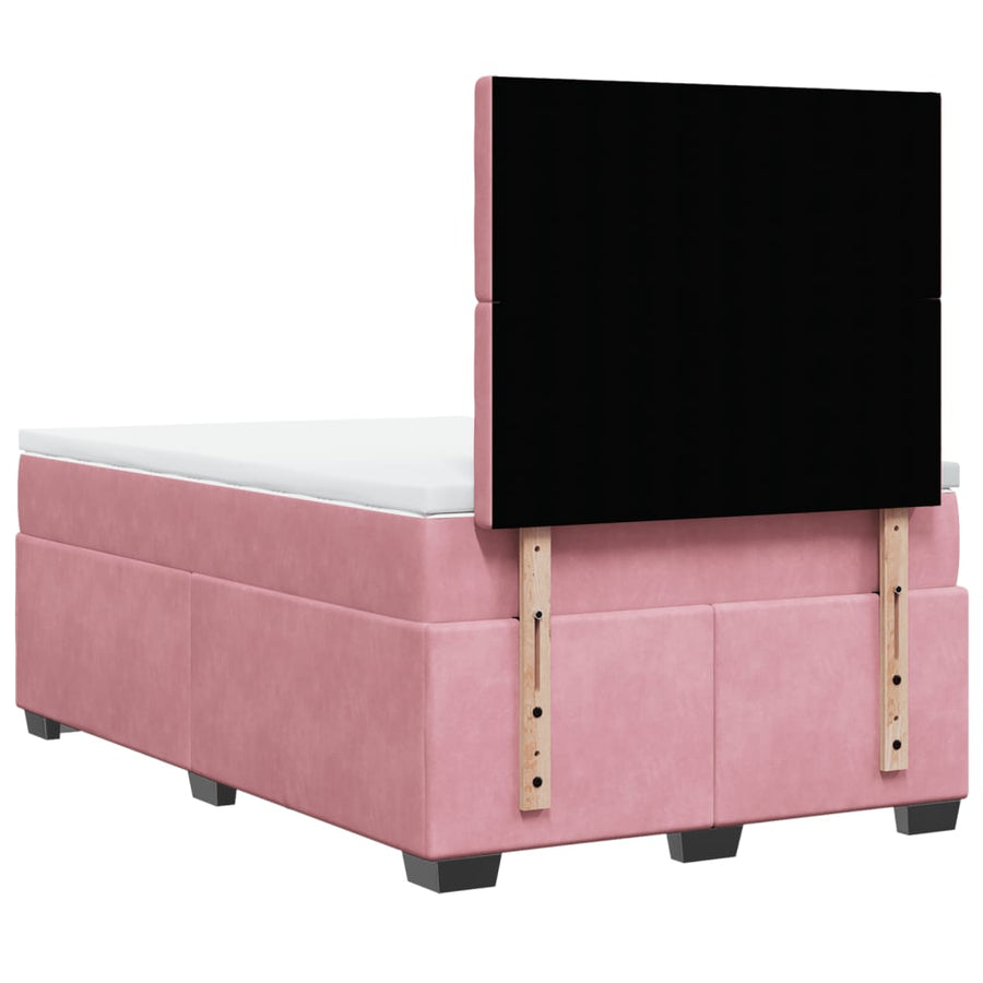 Boxspring met matras fluweel roze 120x200 cm