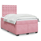 Boxspring met matras fluweel roze 120x200 cm