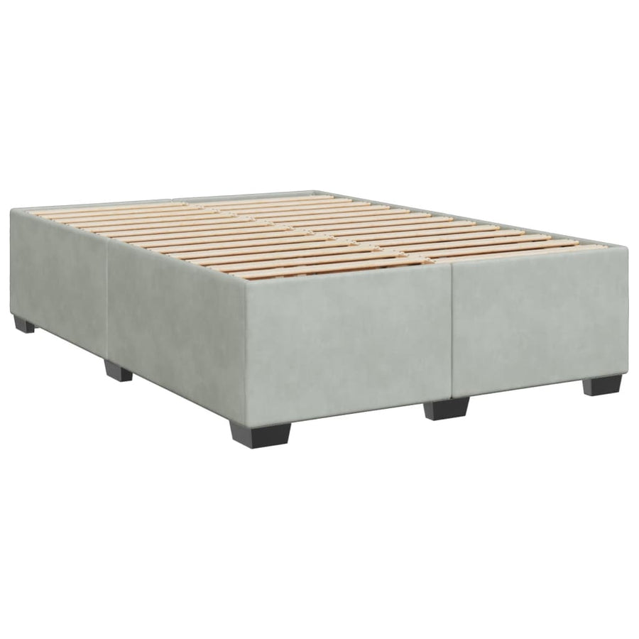 Boxspring met matras fluweel lichtgrijs 140x190 cm