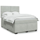 Boxspring 140x190 cm fluweel lichtgrijs