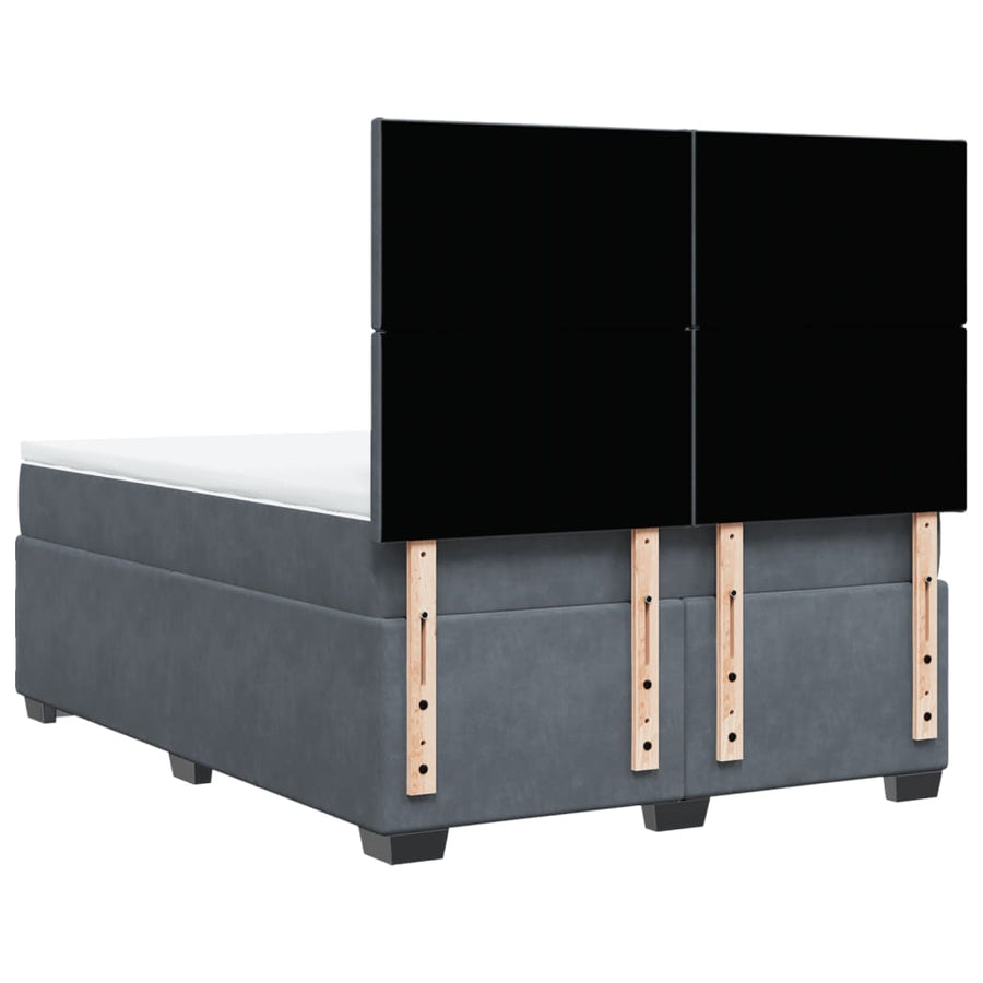 Boxspring met matras fluweel donkergrijs 140x190 cm