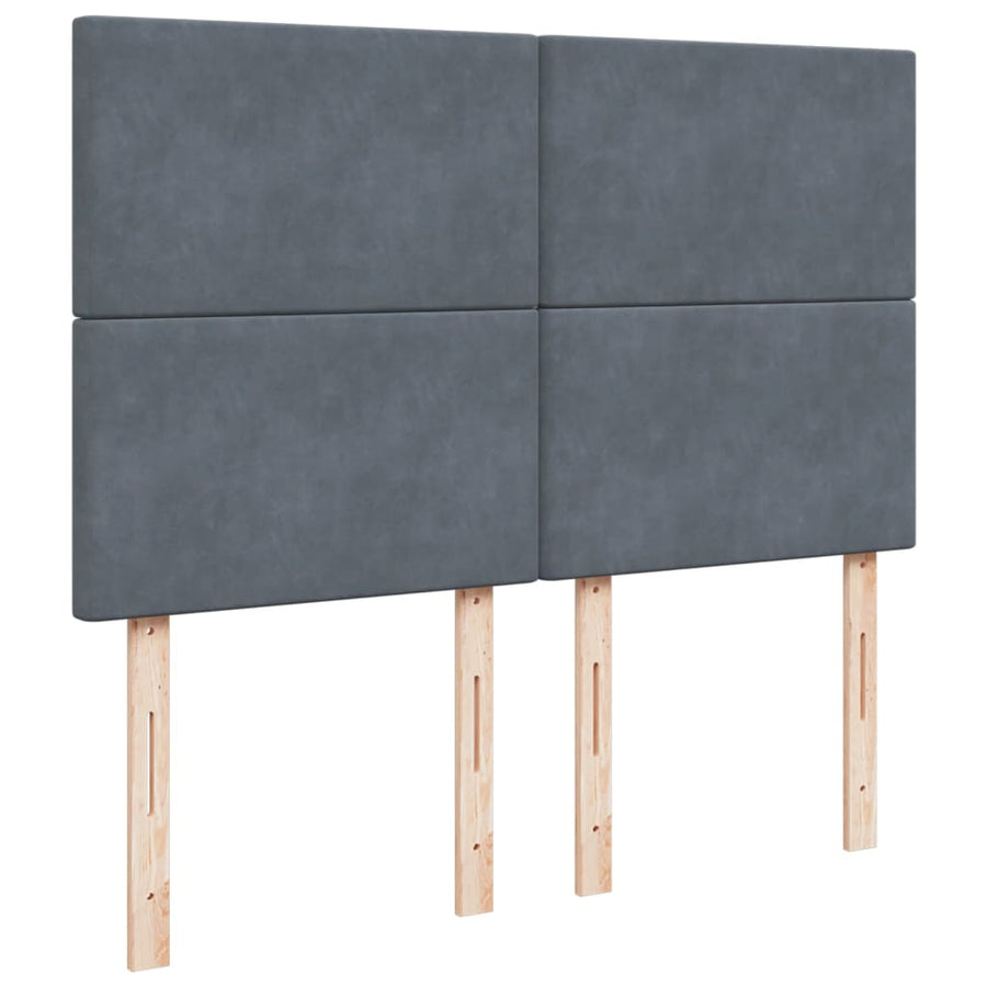Boxspring met matras fluweel donkergrijs 140x190 cm