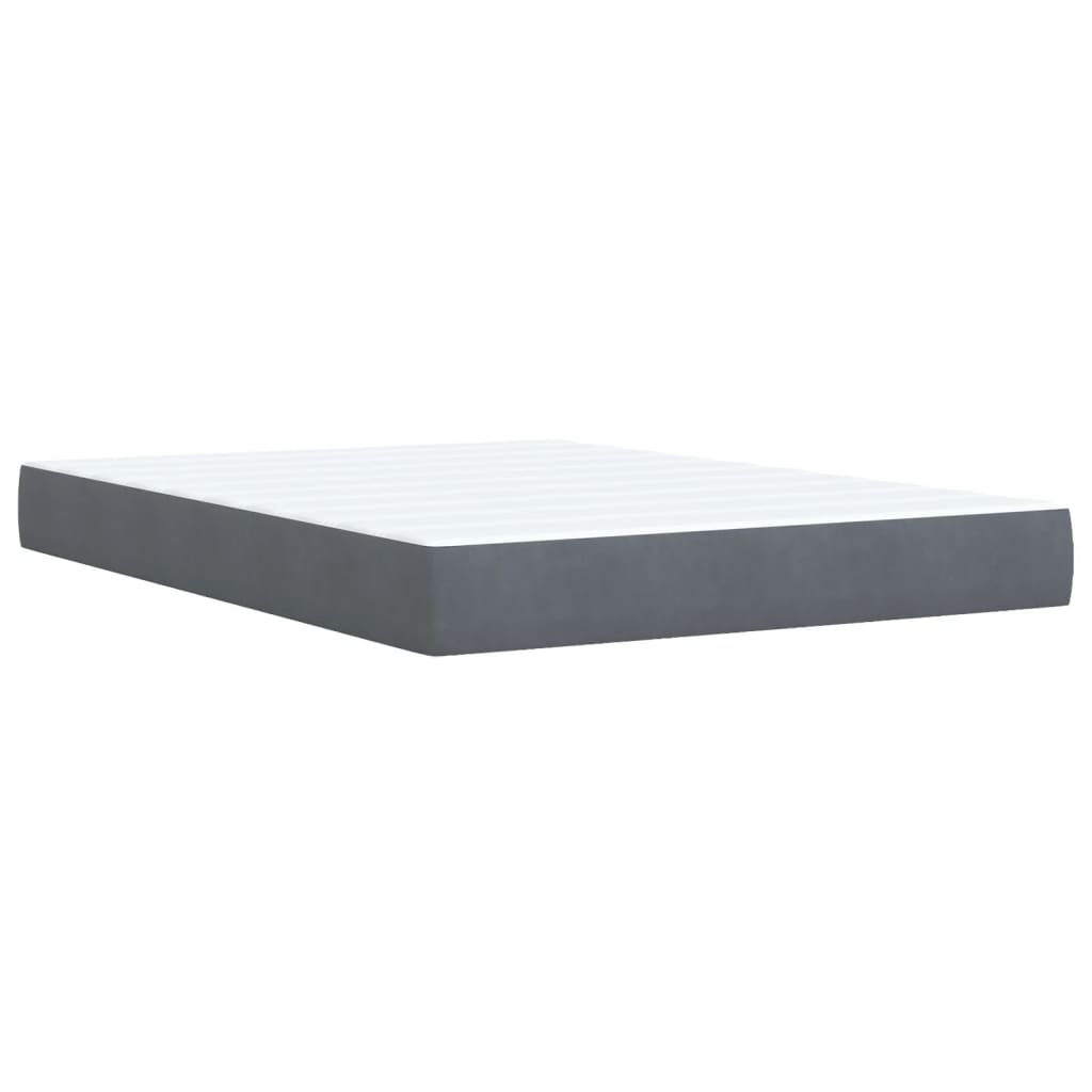 Boxspring met matras fluweel donkergrijs 140x190 cm