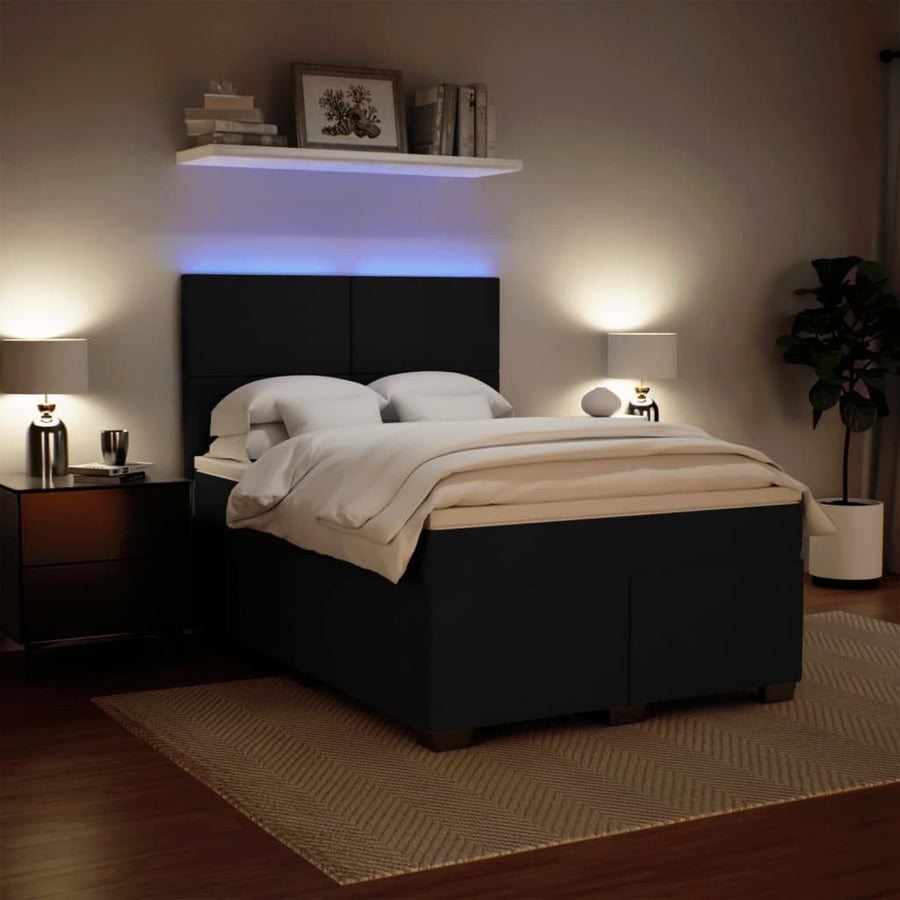 Boxspring met matras fluweel zwart 140x190 cm
